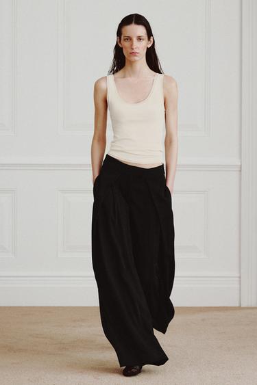 CONTRAST STRAP TOP - Ecru by Zara