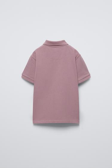 BASIC PIQUÉ POLO SHIRT - Dusty mauve by Zara - Image 1