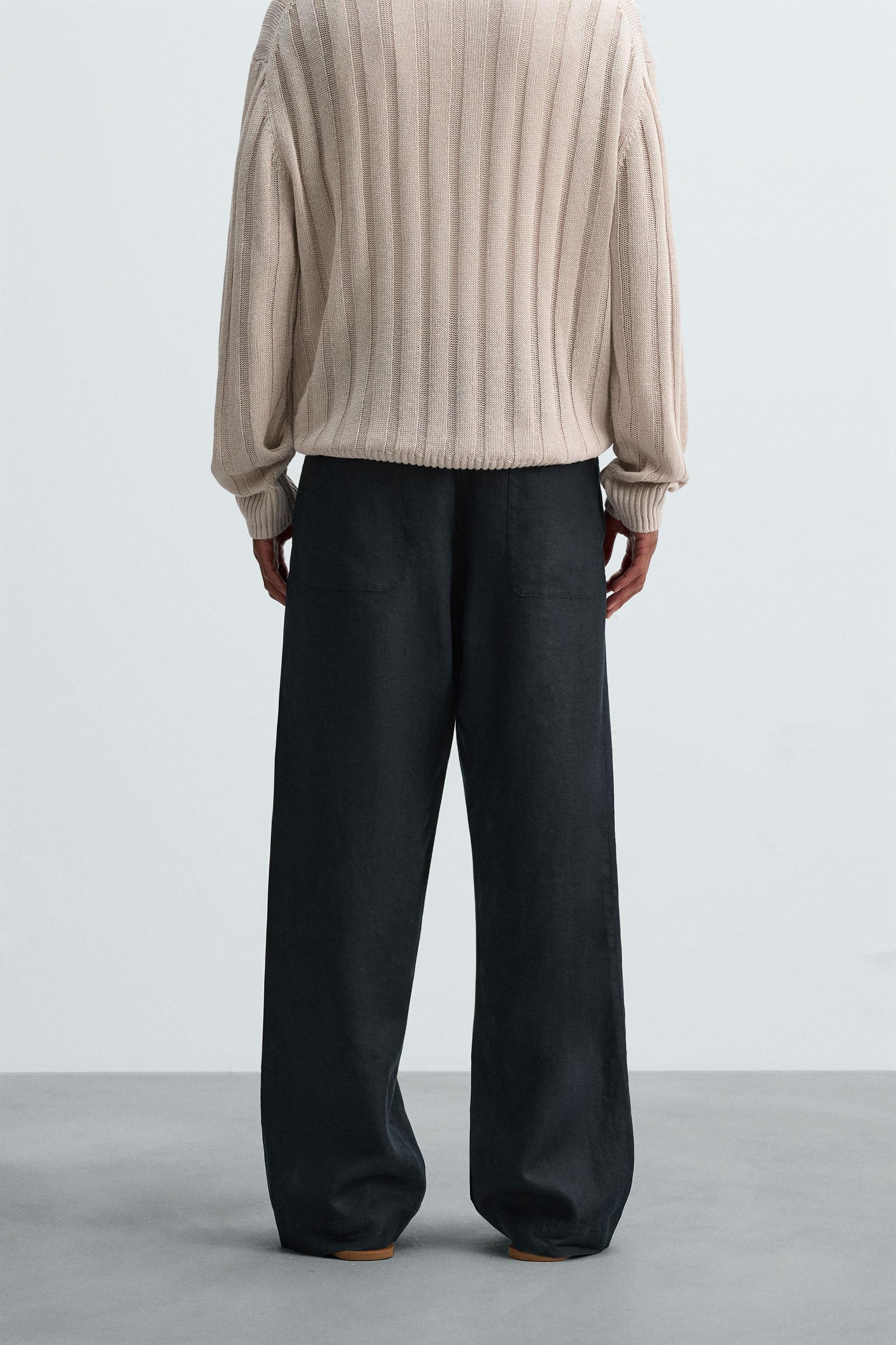 PANTALON STRAIGHT FIT 100 % LIN