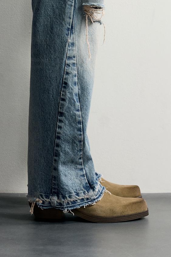 DISTRESSED LEATHER BOOT - Brown by Zara - Image 0