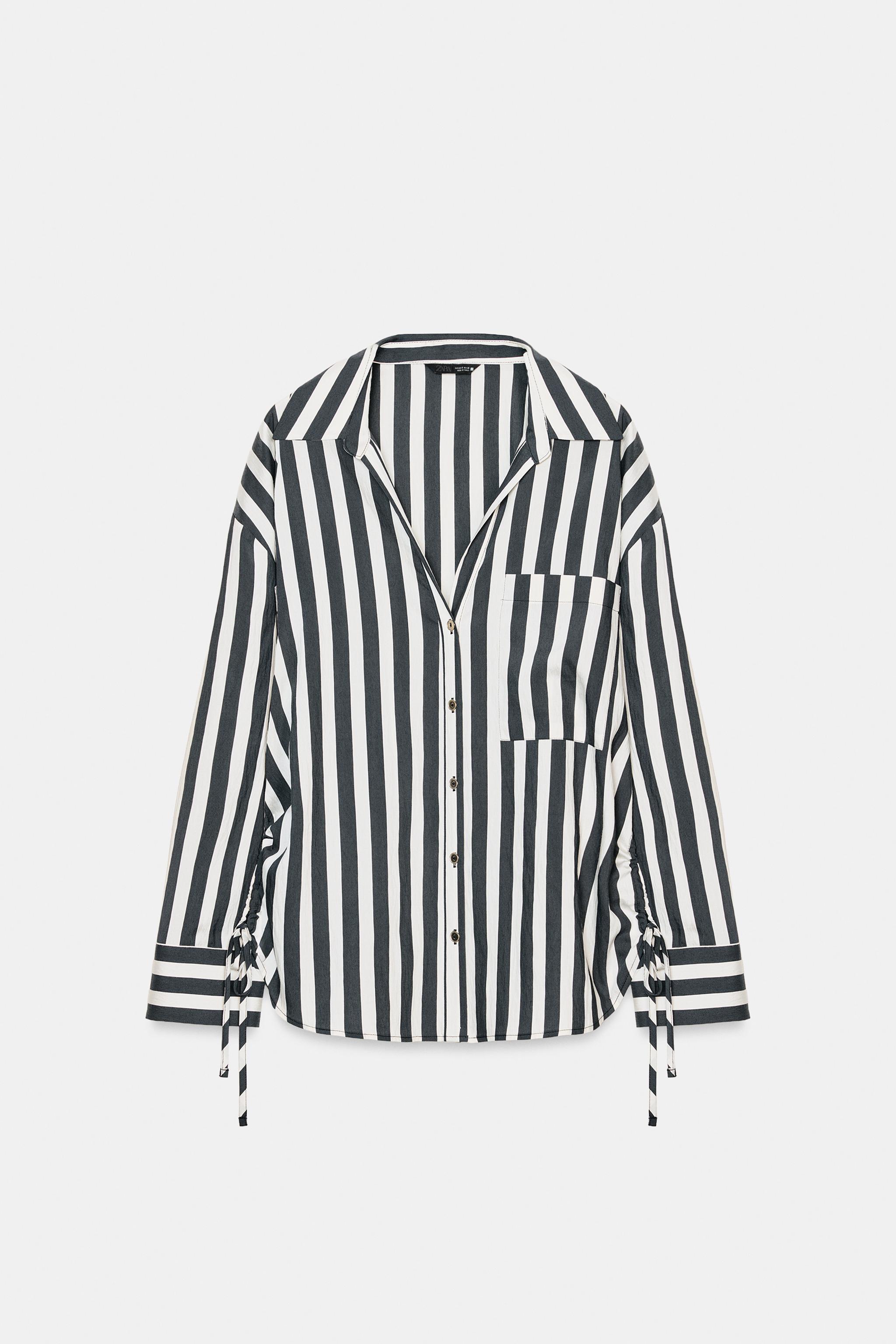 STRIPED SHIRT WITH SIDE LACES