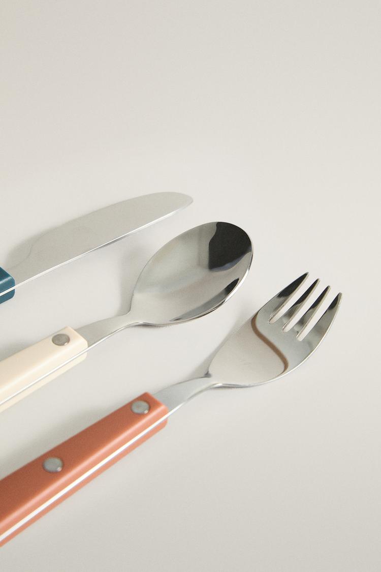 KIDS WARM-TONE FLATWARE SET (SET OF 3) — Multicolored