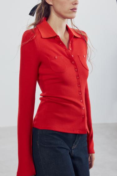 MINI POCKET BUTTON-UP POLO — Red 1