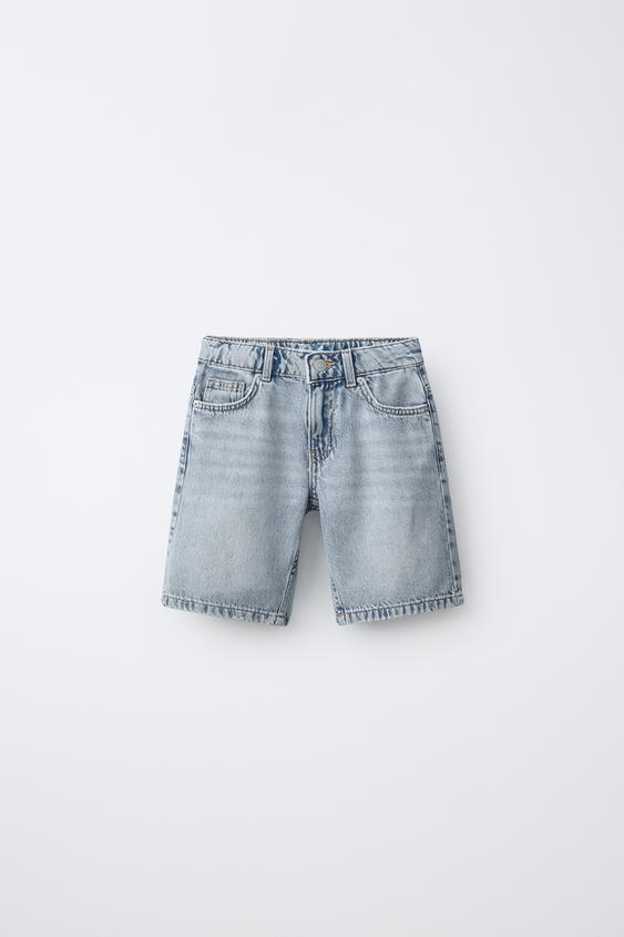STRAIGHT DENIM BERMUDA SHORTS - Light blue by Zara - Image 0