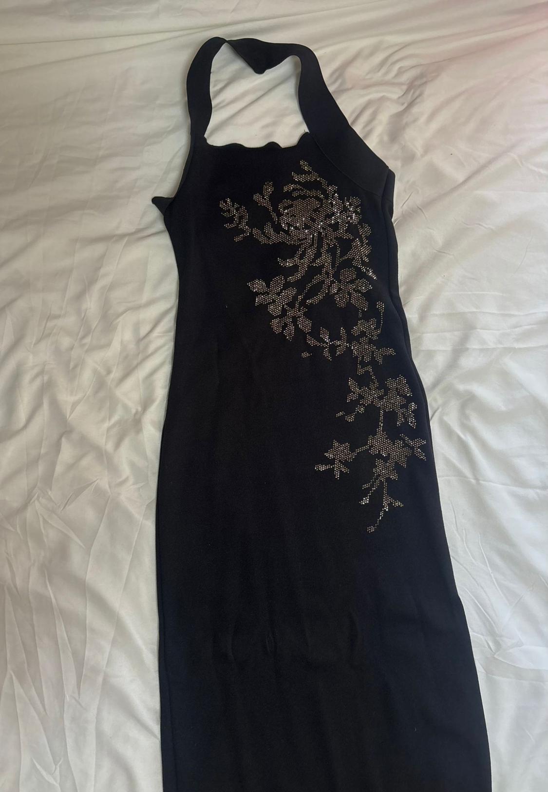 SPARKLY STRETCH KNIT HALTER DRESS - Image 4