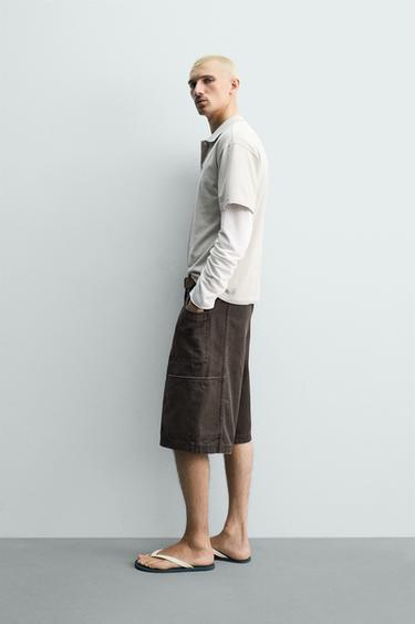 SHORT BAGGY AVEC CEINTURE - Marron de Zara - Image 3