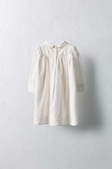 2-5 YEARS/ LIMITED EDITION EMBROIDERED FLORAL POPLIN DRESS - Ecru by Zara - Image 1