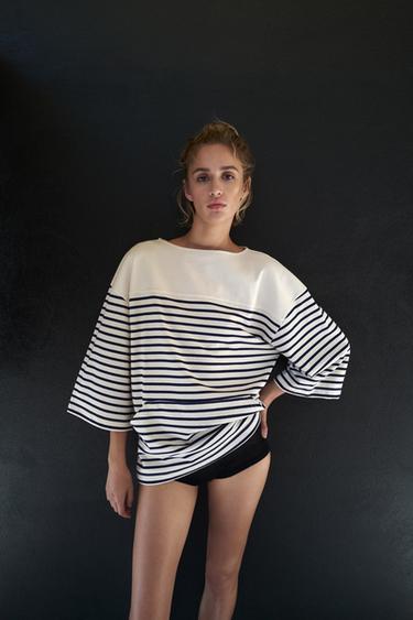 T-SHIRT HEAVY COTTON RAYAS - Gestreift von Zara