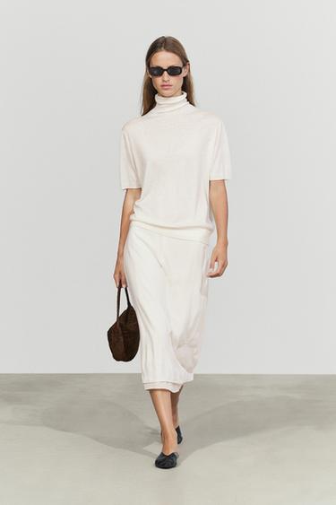 Zara Wool blend turtleneck knit sweater - Ecru - Image 0