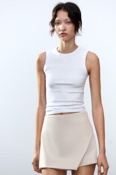 Zara ASYMMETRIC SKORT - Light beige