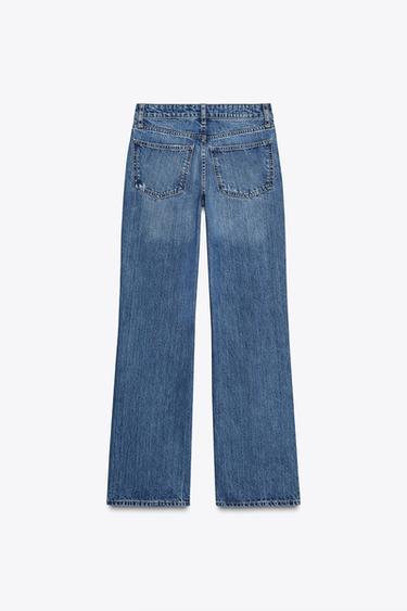 TRF RIPPED WIDE-LEG MID-WAIST JEANS - Navy blue by Zara - Image 5