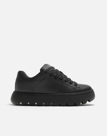 Zara THICK-SOLED SNEAKERS - Black