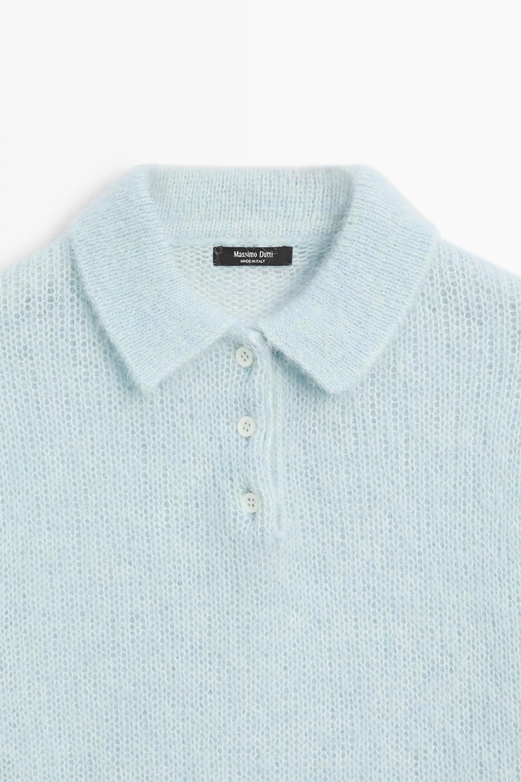 Alpaca blend knit polo sweater