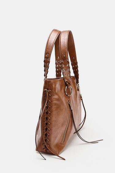 SHOPPER FRANGES - Marron foncé de Zara - Image 5
