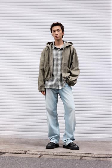 Zara BAGGY FIT 吊襠牛仔褲 - 淡藍色