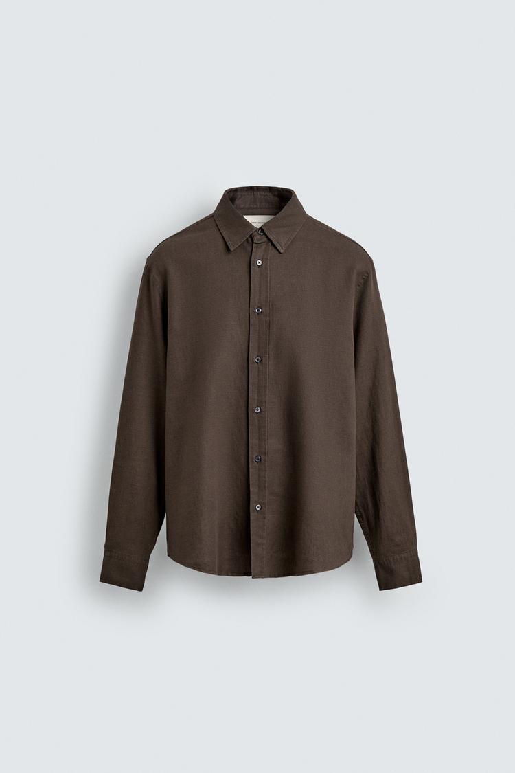 ZARA REGULAR FIT HEMP-COTTON SHIRT