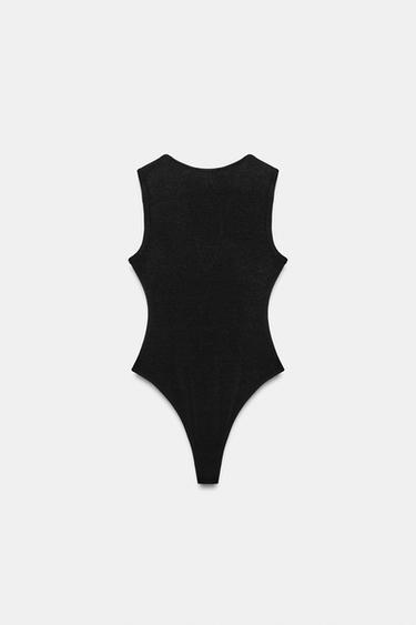 FITTED V-NECK BODYSUIT - Black by Zara - Image 5