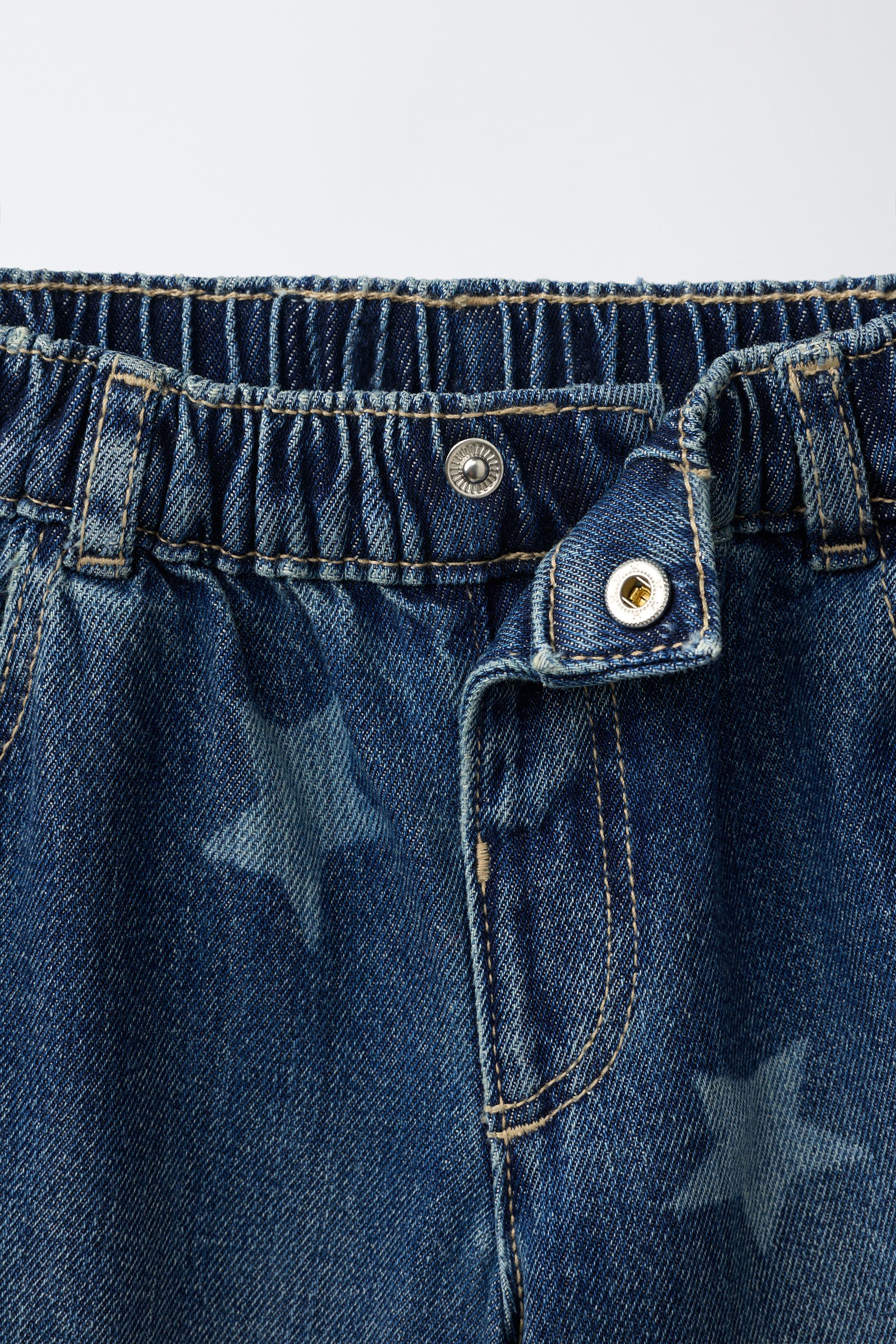 Детские джинсы Zara STAR PRINT RELAXED JEANS — фото 4