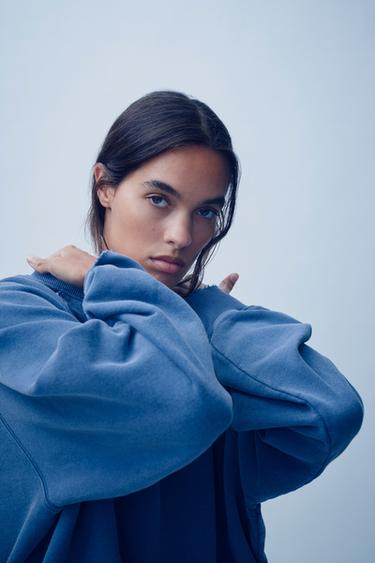 SWEAT EFFET DÉLAVÉ - Bleu de Zara - Image 1