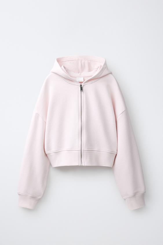 УКОРОЧЕННАЯ ТОЛСТОВКА НА МОЛНИИ — СВЕТЛО-РОЗОВЫЙ от Zara — изображение 0