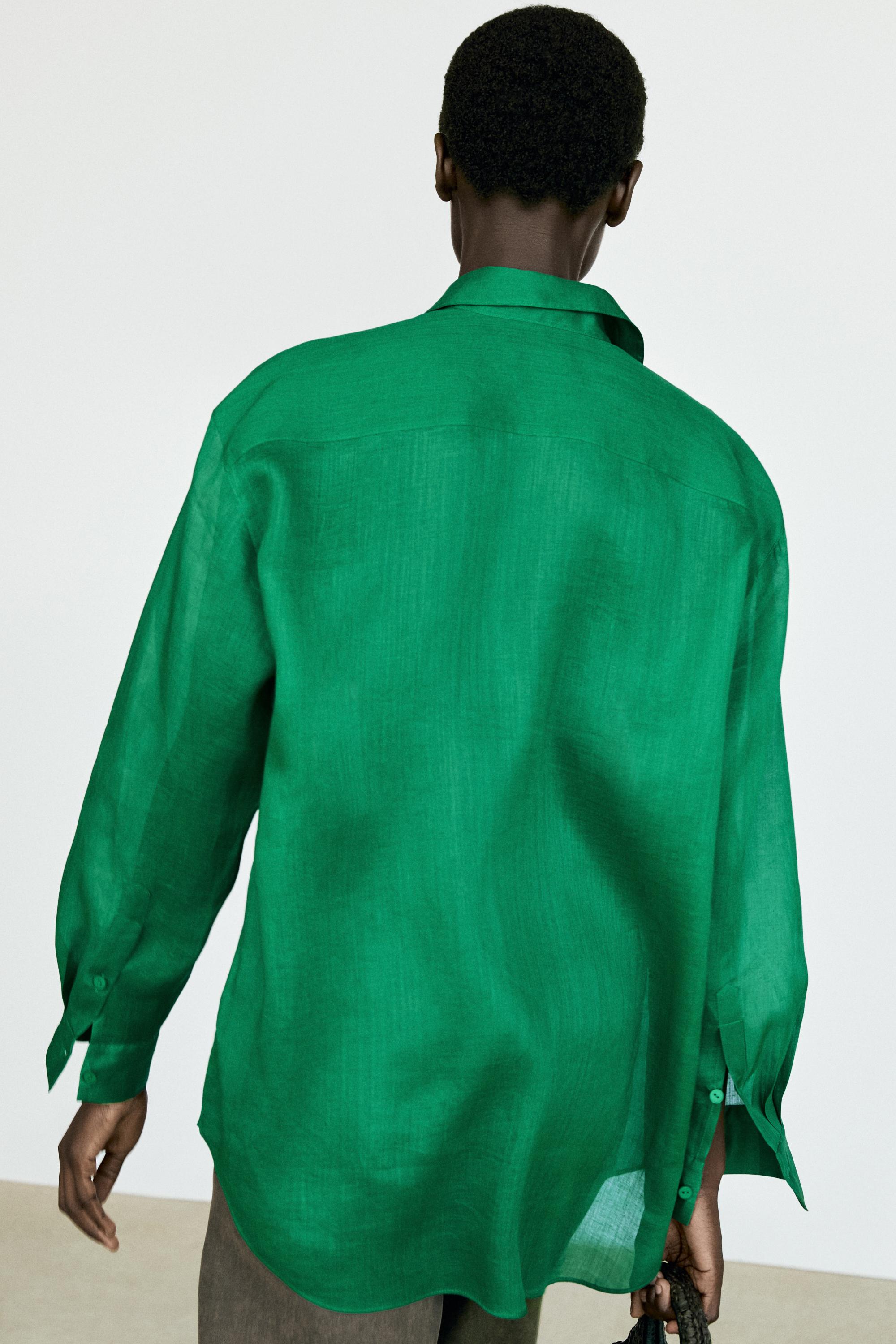 Chemise longue fluide 100 % ramie