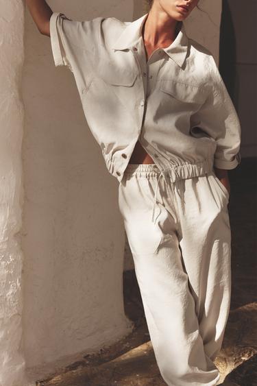 CUFFED HEM TROUSERS - Cream by Zara - Image 2