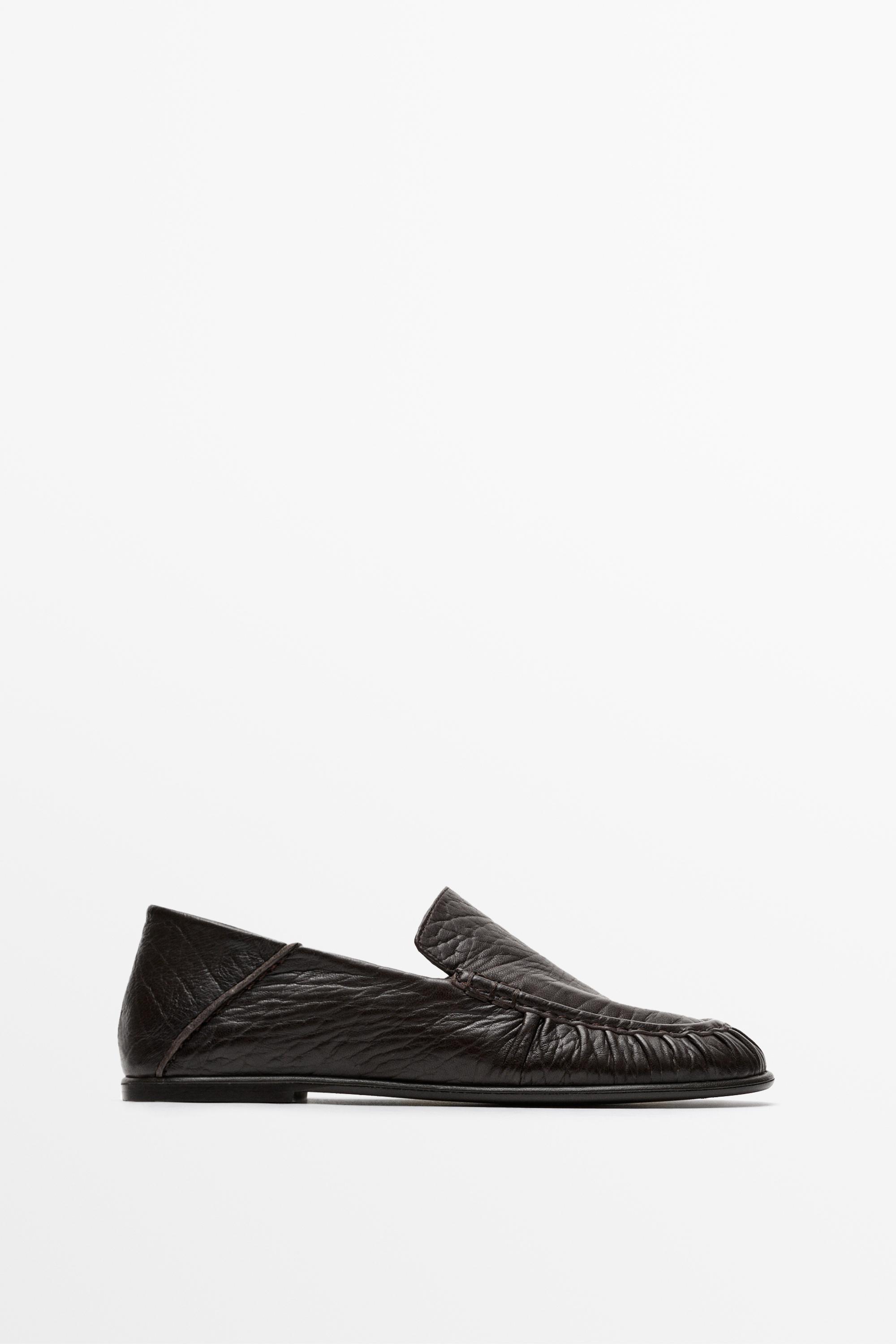 Mocassin en cuir grainé