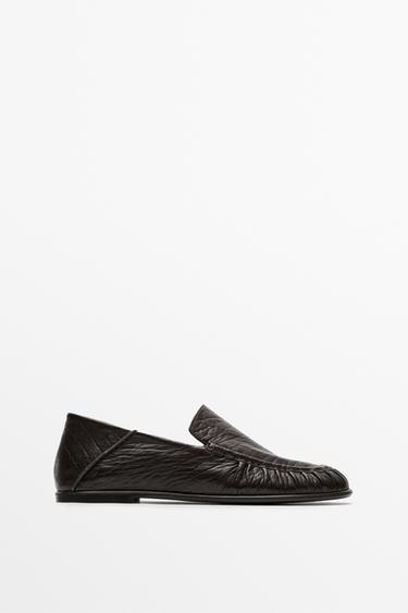 Zara Milled leather loafer - Brown - Image 0