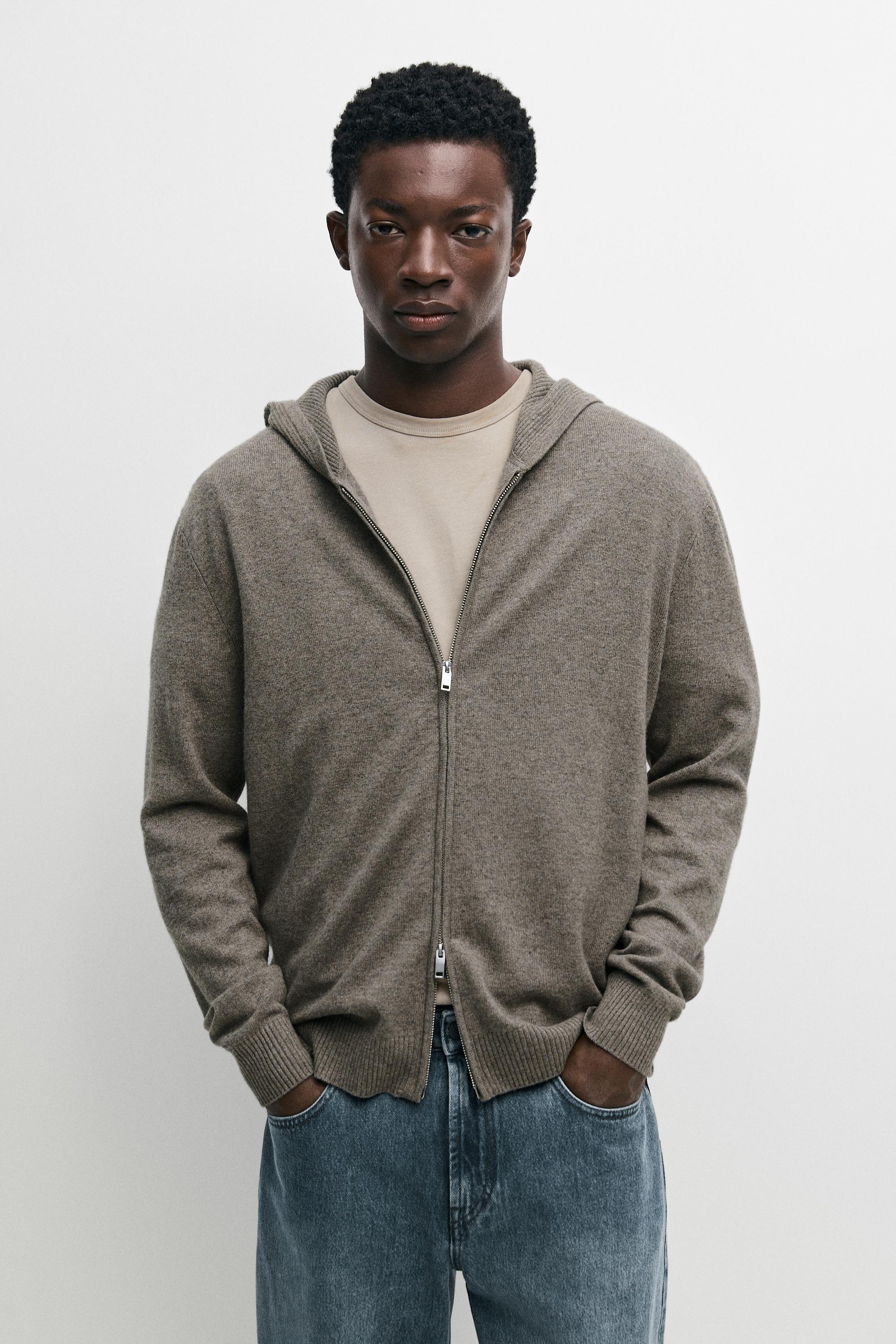 Cardigan en maille à capuche laine mélangée