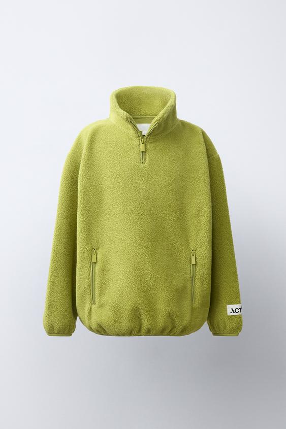 СПОРТИВНИЙ ФЛІСОВИЙ СВІТШОТ - ЗЕЛЕНИЙ Zara - Зображення 0