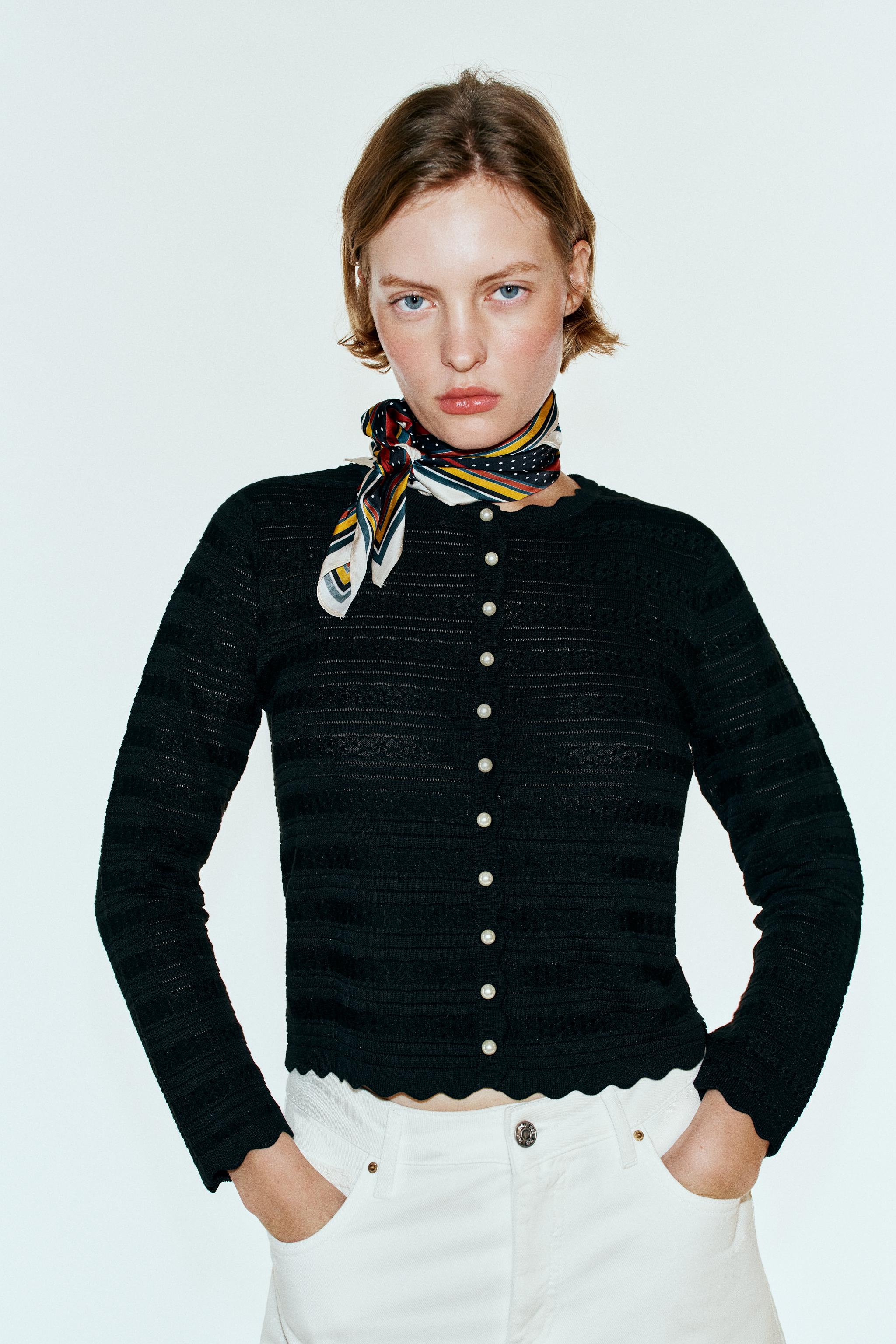 CARDIGAN WITH FAUX PEARL BUTTONS