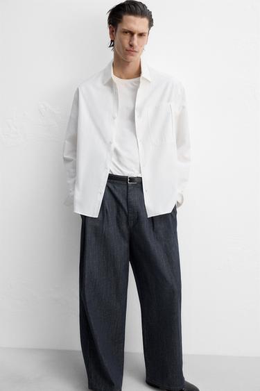 JEAN LARGE À PLIS - Indigo de Zara - Image 6