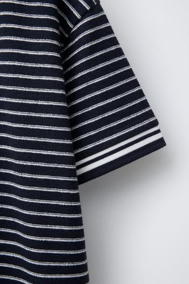 RUSTIC STRIPED POLO SHIRT - Navy blue by Zara