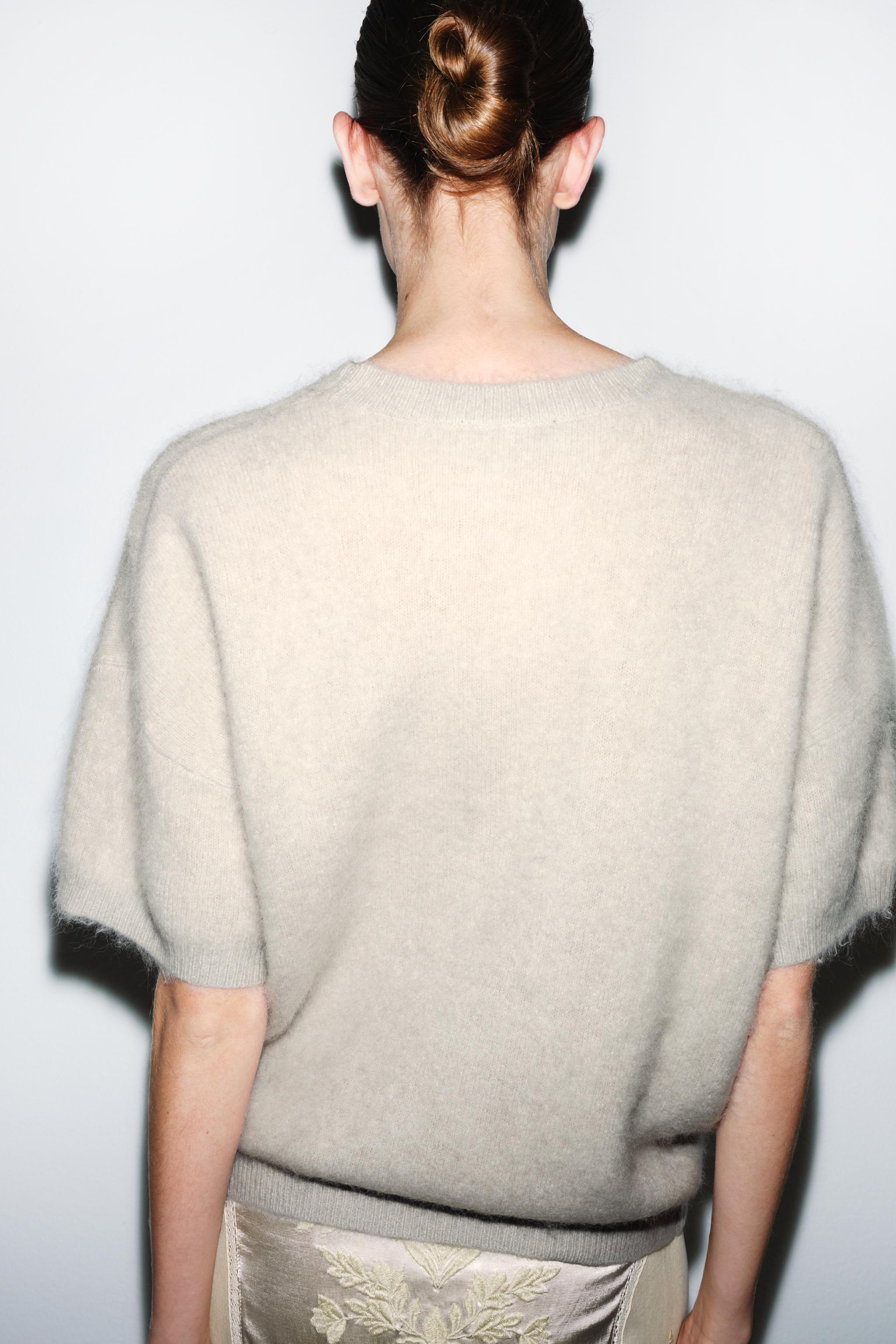 BRUSHED EFFECT OVERSIZED 100% WOOL SWEATER