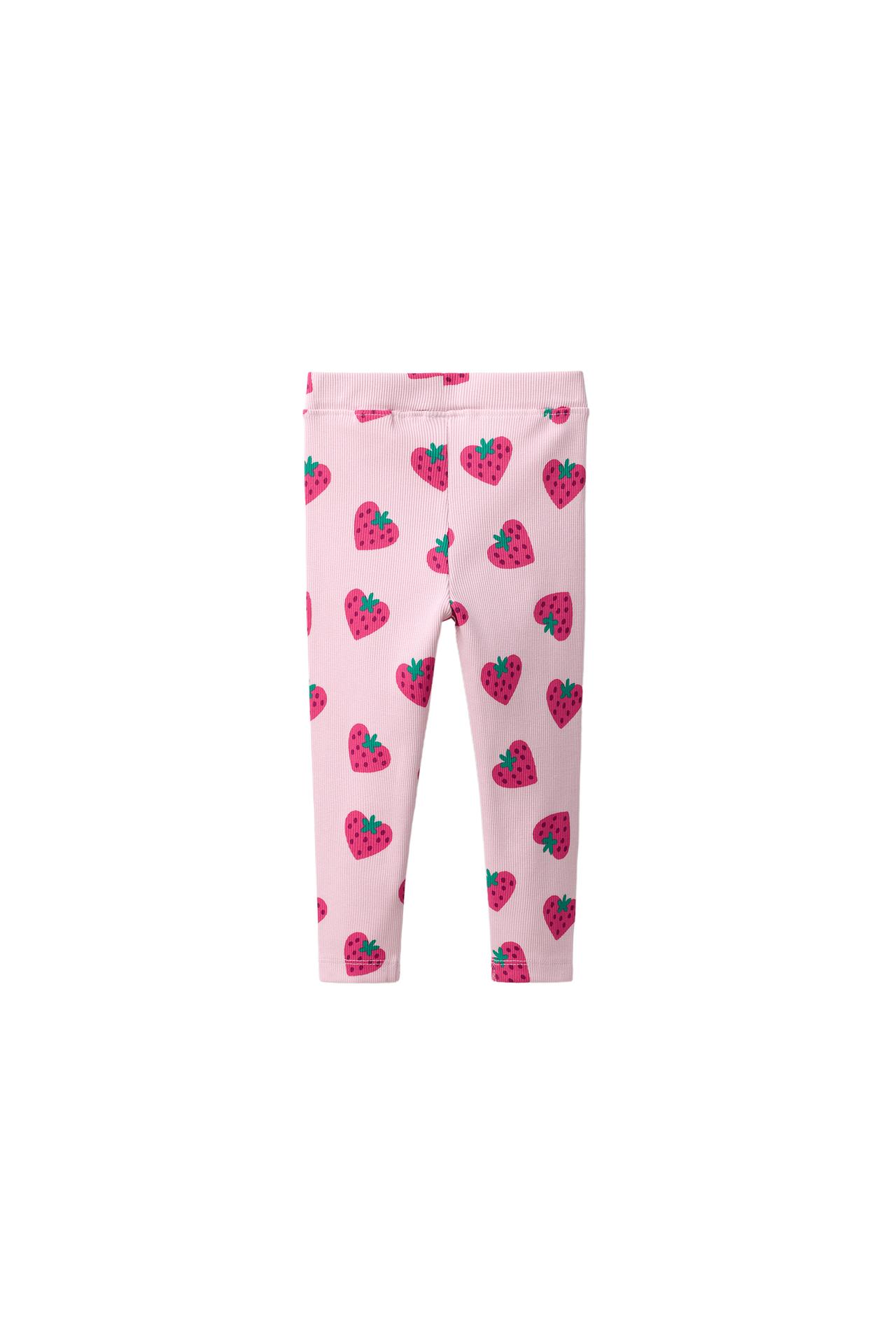 RIBBED ANIMAL PRINT LEGGINGS — Pink