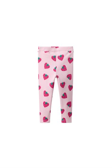 RIBBED ANIMAL PRINT LEGGINGS — Pink 2