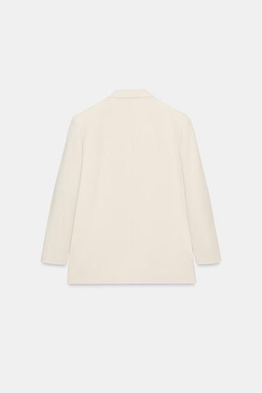 BLAZER CRUZADA OVERSIZE - Blanco roto de Zara