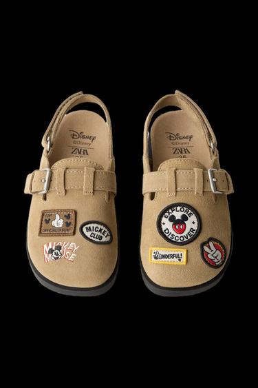 Zara MICKEY MOUSE © DISNEY LEATHER CLOGS - Sandy Brown