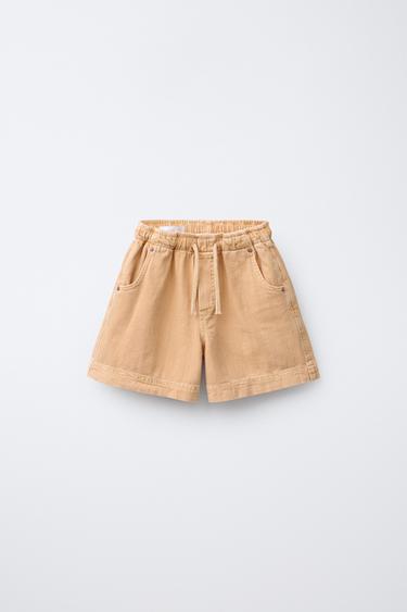 PAPERBAG BERMUDA SHORTS - Orange by Zara - Image 0