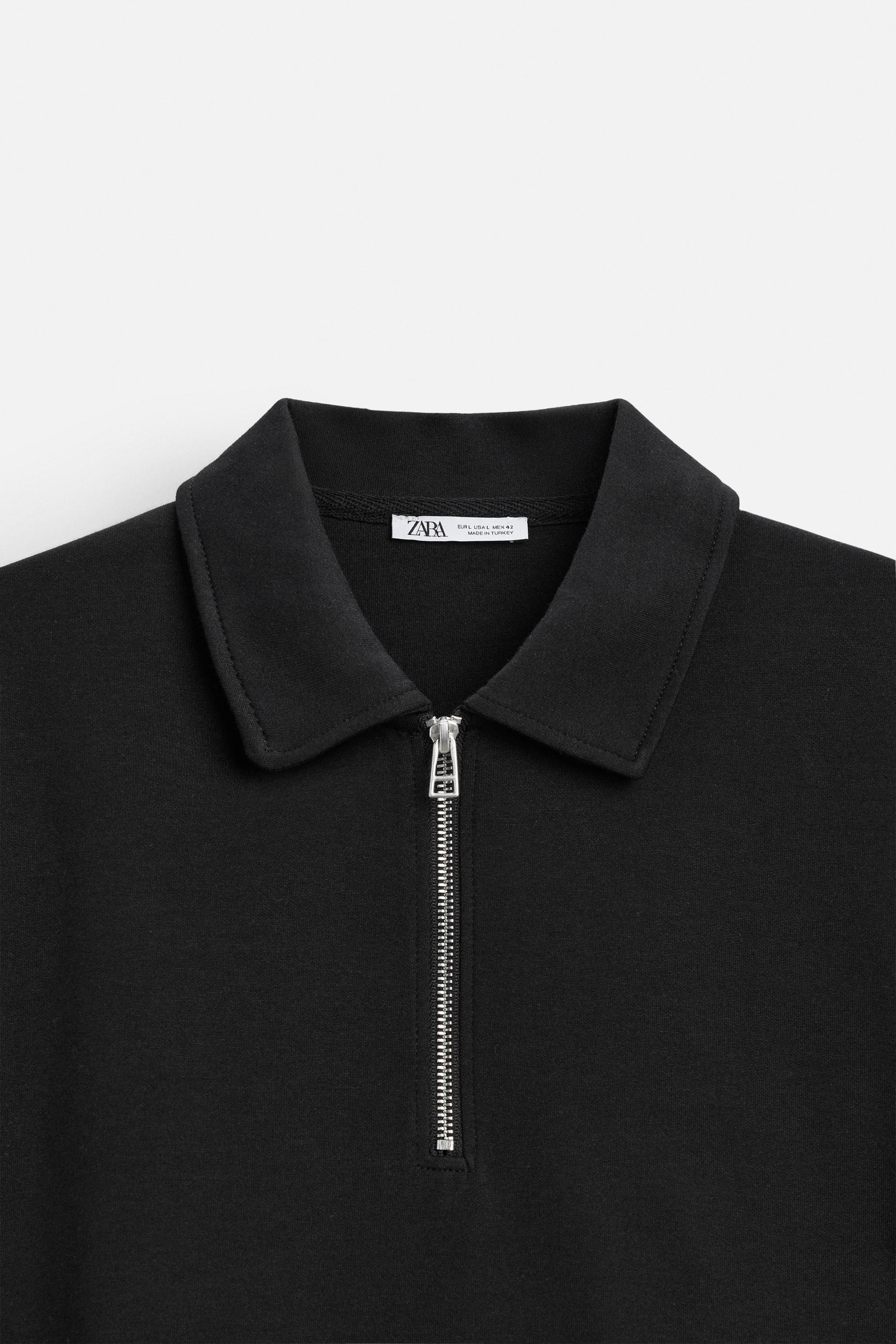 ★ZARA★ INTERLOCK QUARTER-ZIP POLO SWEATSHIRT INTERLOCK POLO QUARTER-ZIP SWEATSHIRT - Ecru | ZARA Canada