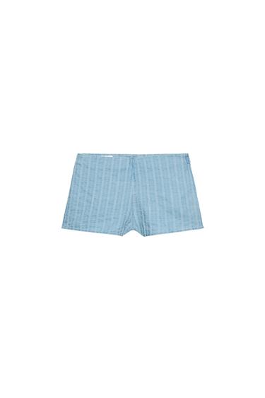 MINI STRIPED SHORTS - Light blue by Zara