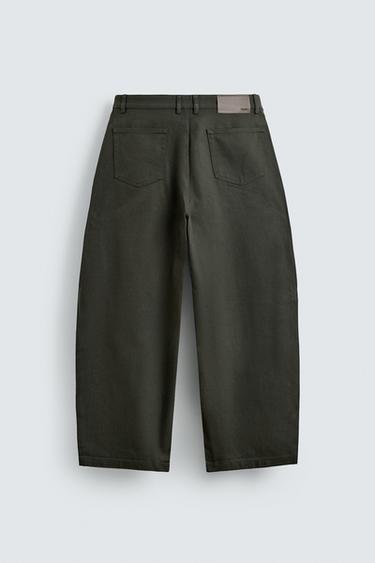 BARREL FIT TROUSERS - ecru/khaki by Zara - Image 6