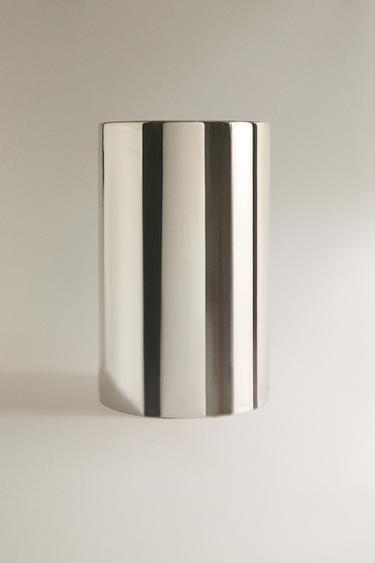 CYLINDRICAL METAL WASTEPAPER BASKET - Silver by Zara - Image 0