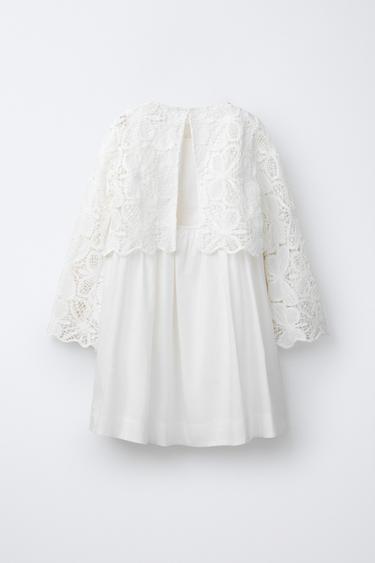 DOUBLE DRESS WITH LACE DETAIL - White by Zara - Image 1