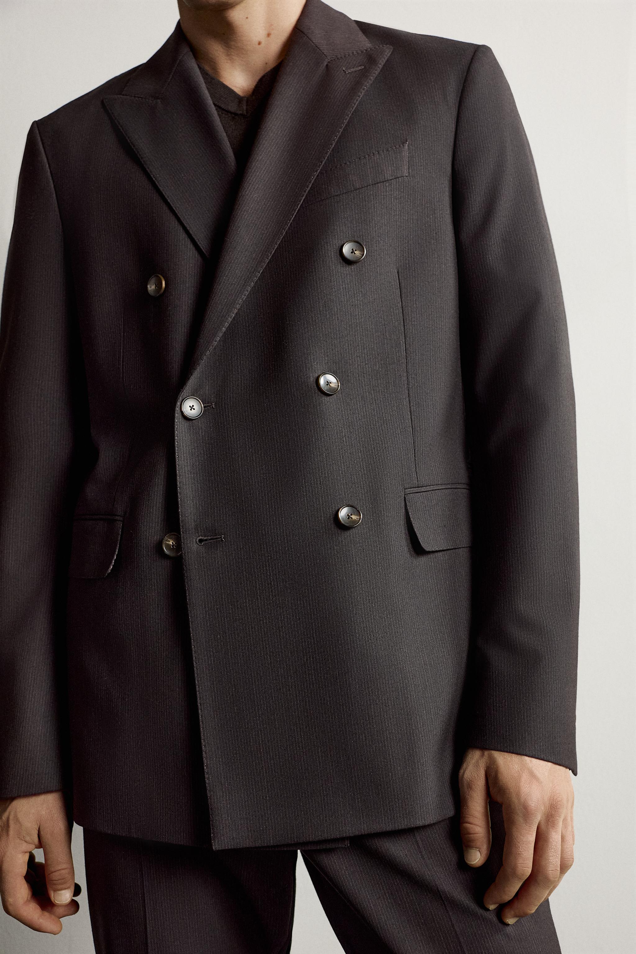 VESTE DE COSTUME CROISÉE RAYURES