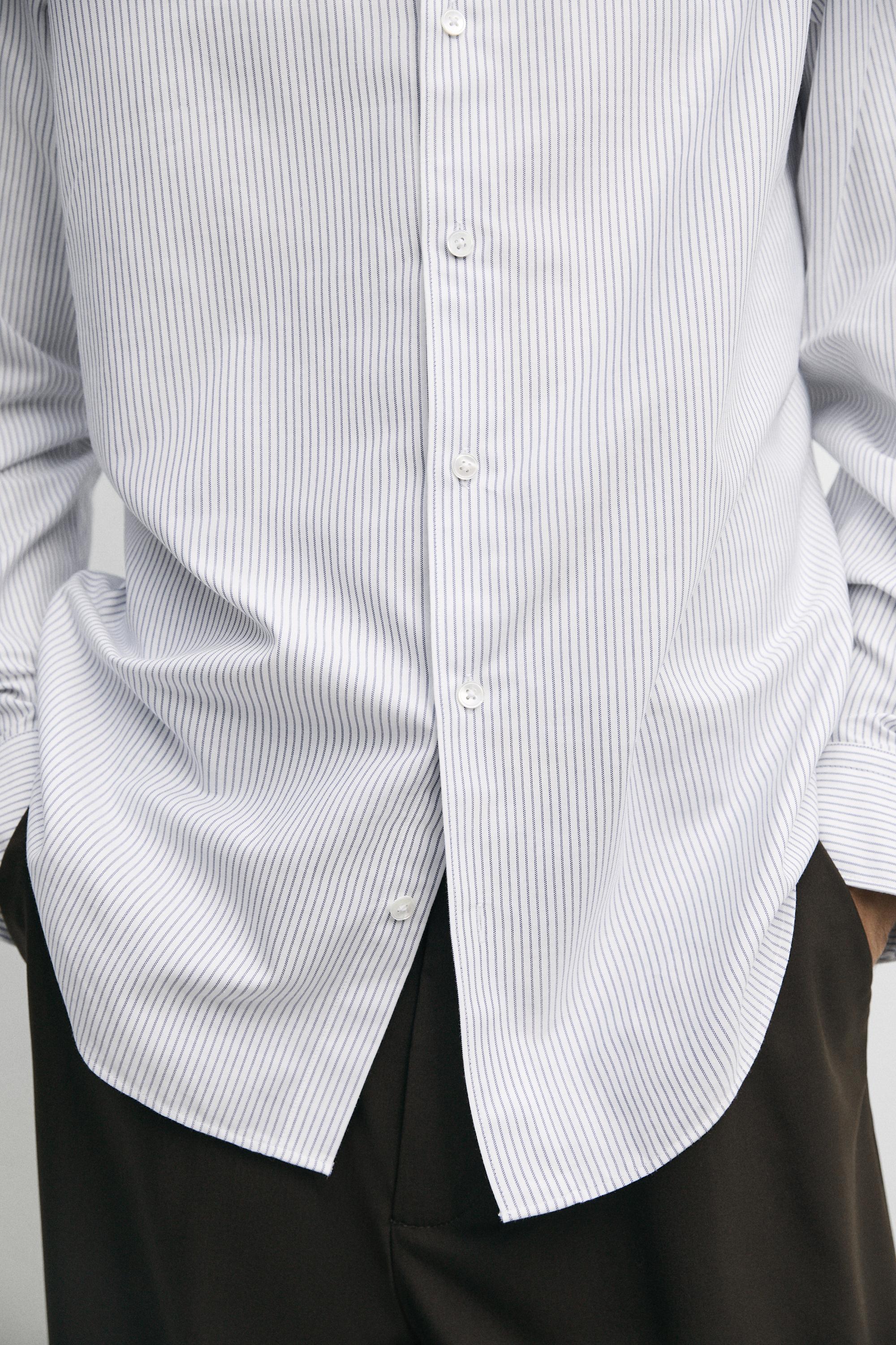 Chemise oxford regular fit à rayures en coton