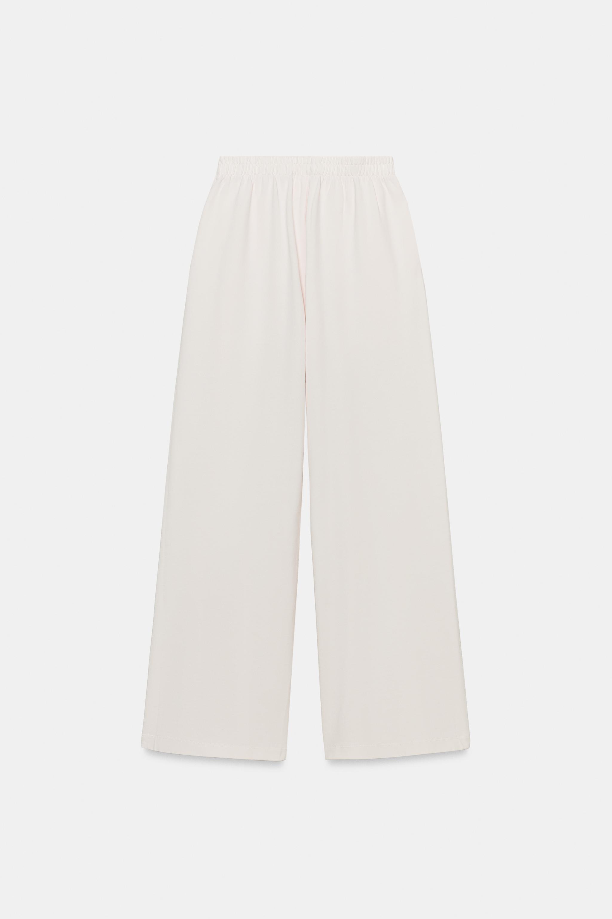 WASHED EFFECT WIDE LEG PANTS