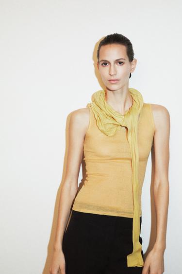 T-SHIRT SUPIMA® SANS MANCHES - Moutarde de Zara - Image 3