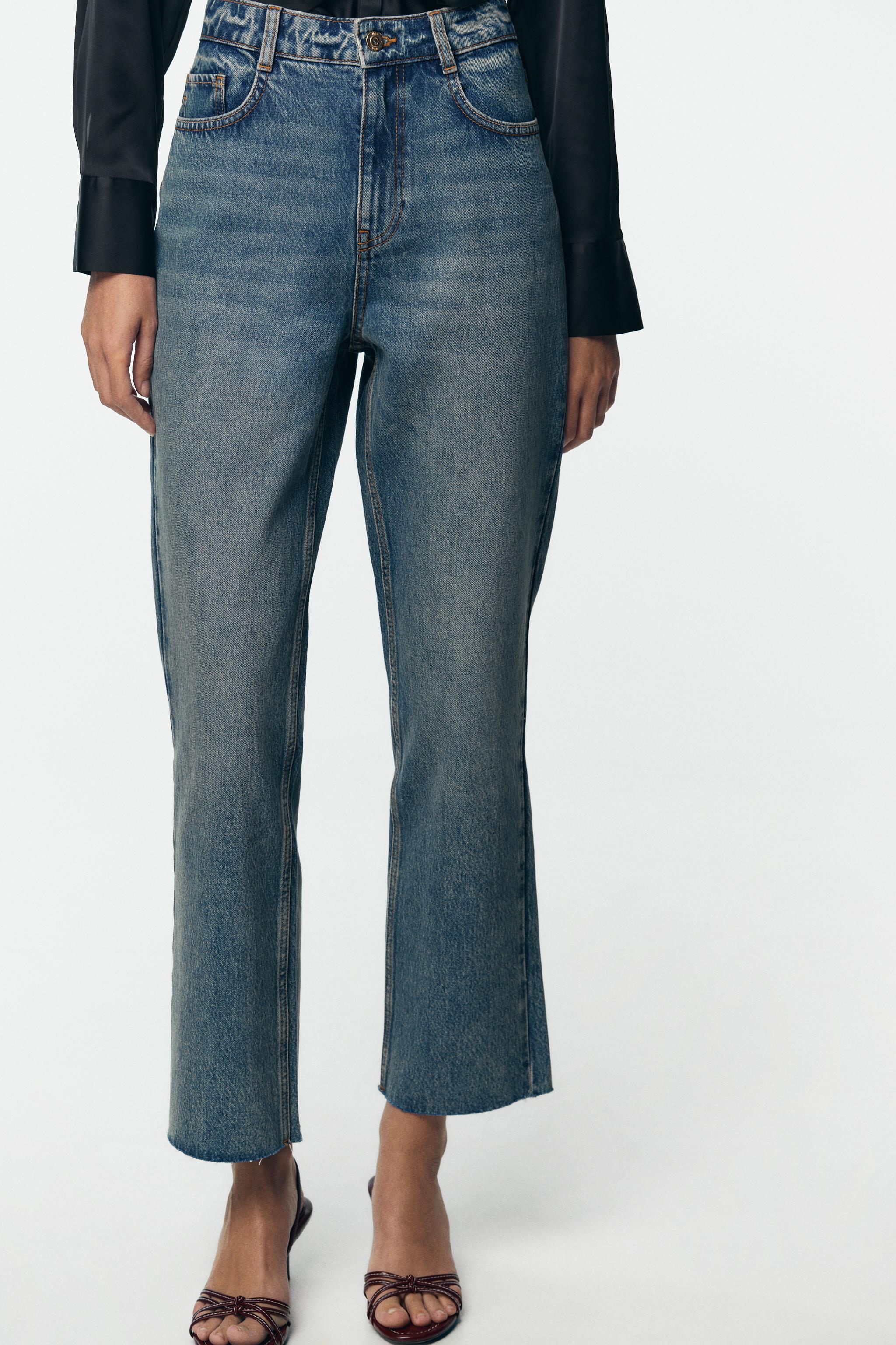 Z.02 STRAIGHT HIGH WAIST ANKLE JEANS - Blue | ZARA United States
