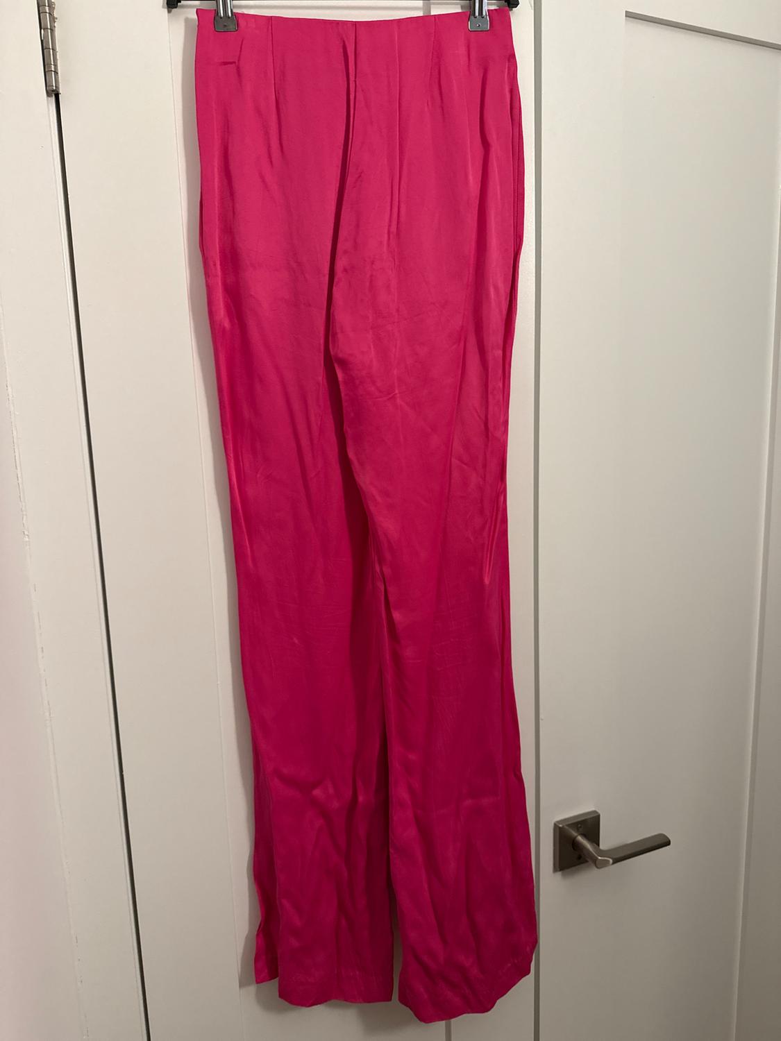 SATIN EFFECT FULL LENGTH FLARE PANTS - Image 4